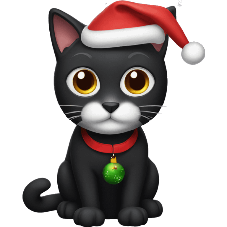 christmas black cat emoji