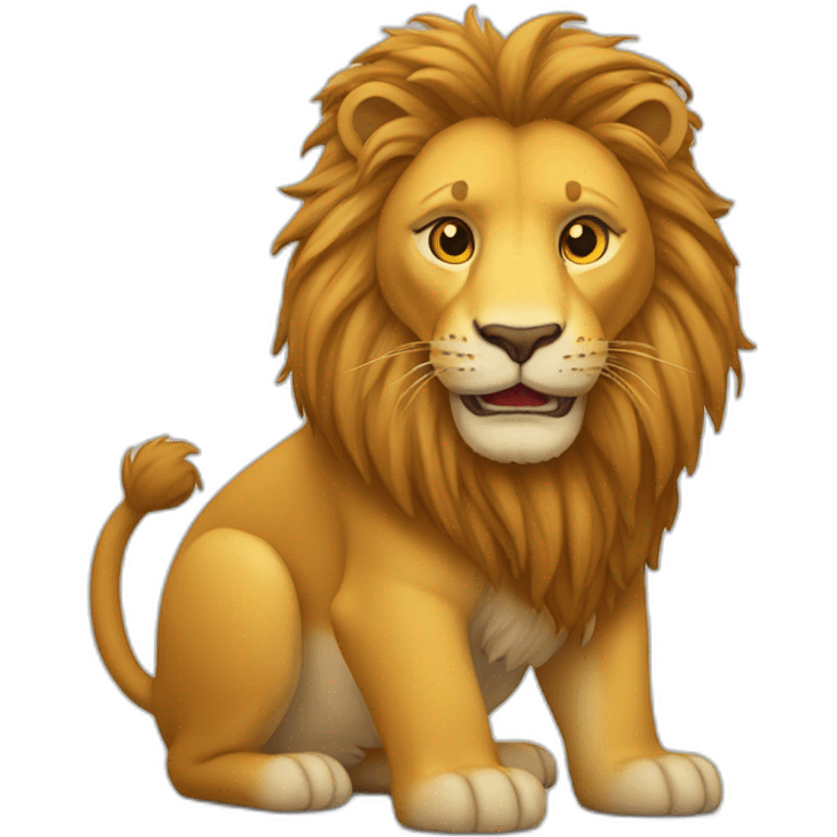 Un chat sur un lion emoji