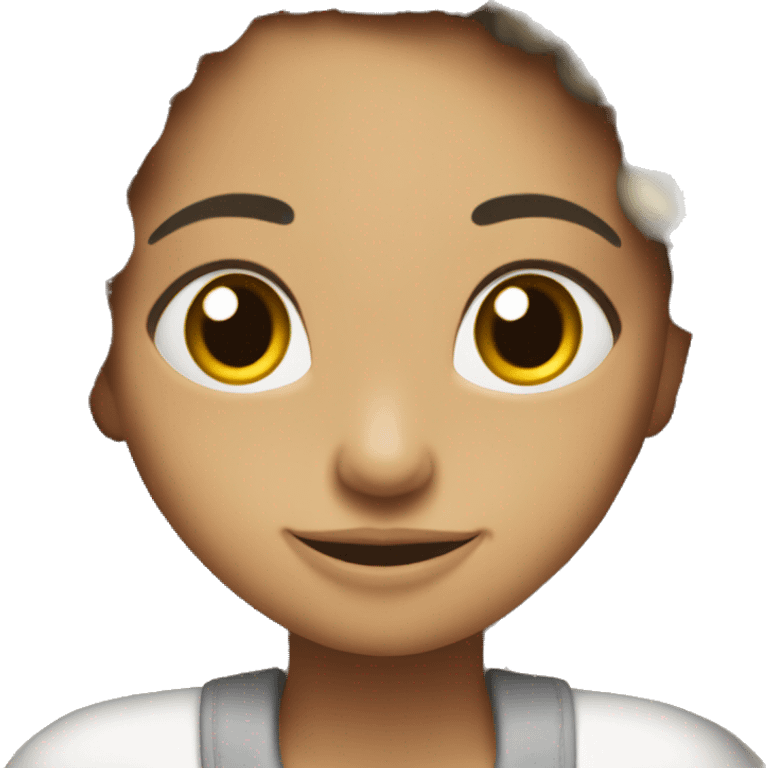 Chica blanca con pelo negro enamorada ,sonriendo,con sueño  etc emoji