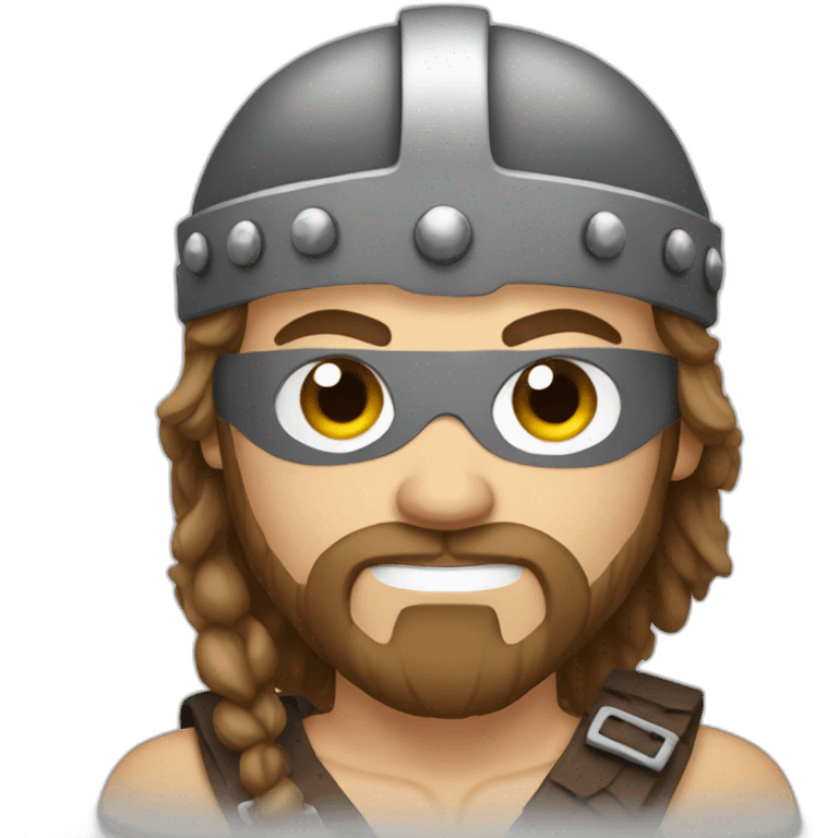 a viking with brown hair and a eye patch emoji