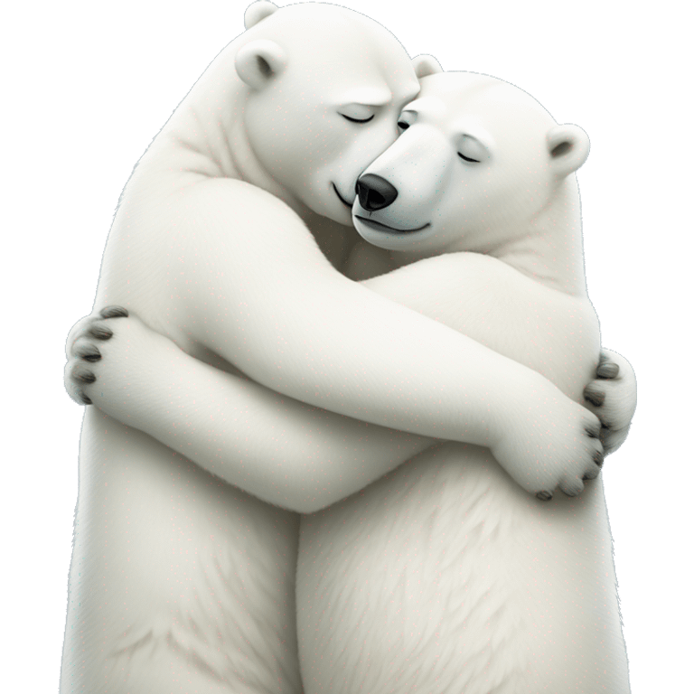 two polar bears hug each other emoji