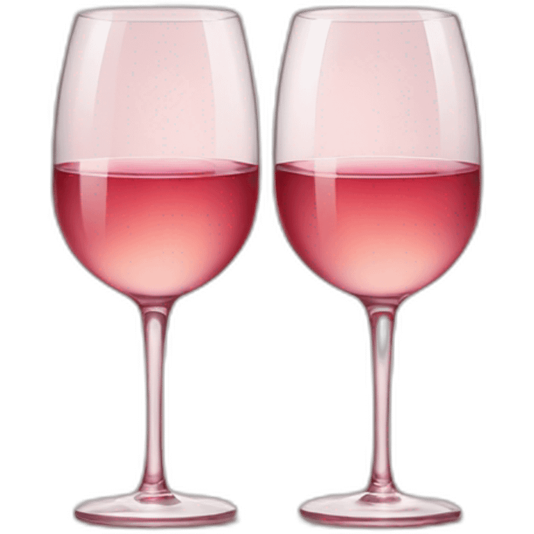 Two glasses of rose wine are clink emoji