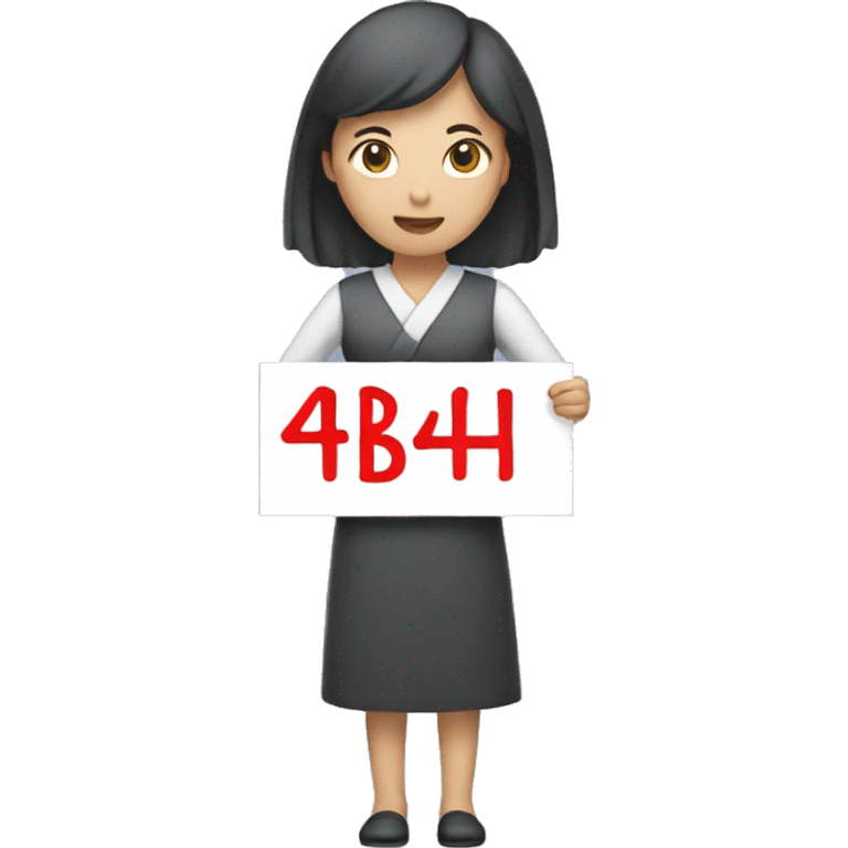 Korean woman holding 4B movement sign emoji