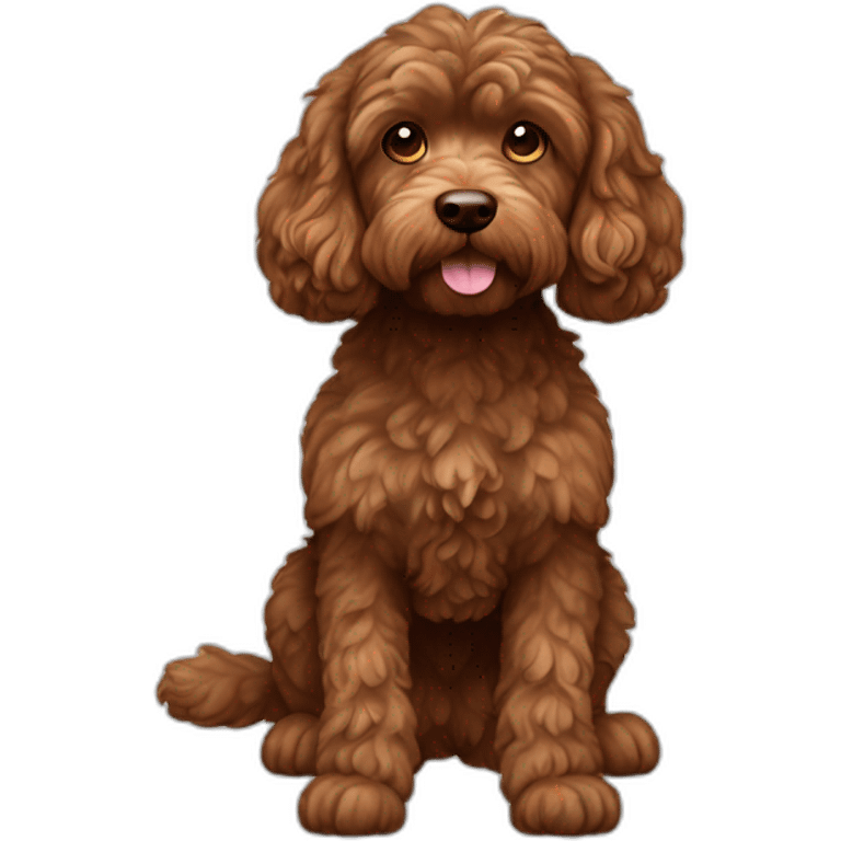 Full body brown cockapoo emoji