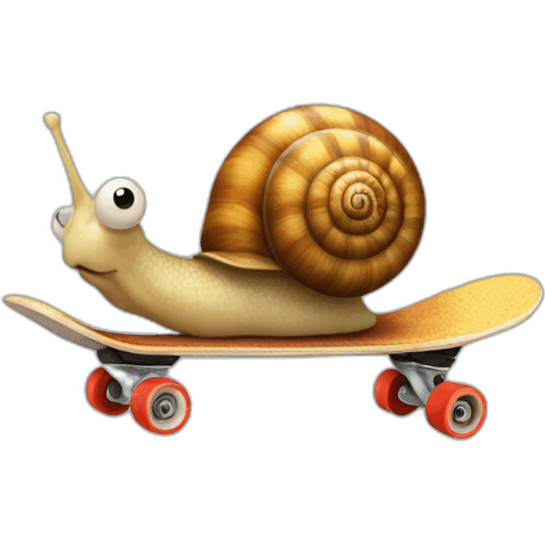 emoji of a snail on a skateboard emoji