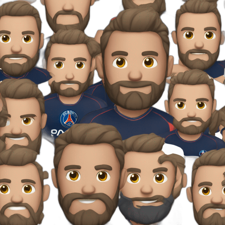 Homme barbu peu mate maillot psg emoji