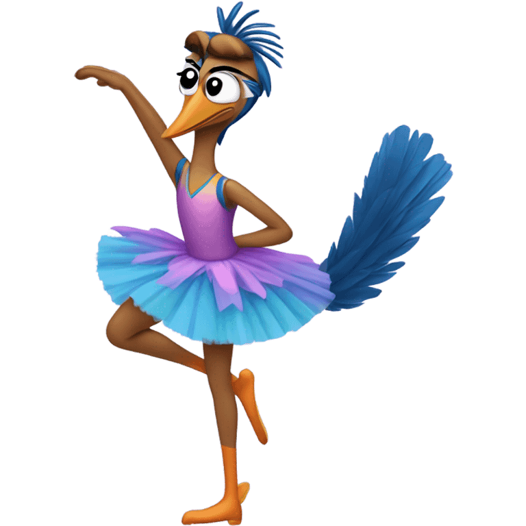 Roadrunner wearing a ballet costume emoji