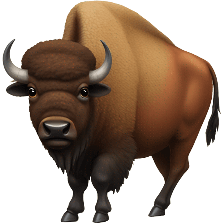 Bison with robin bird on its back emoji