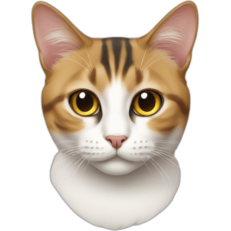 European bicolor cat that look dumb emoji