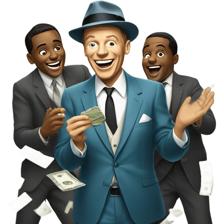 sinatra with friends and money emoji