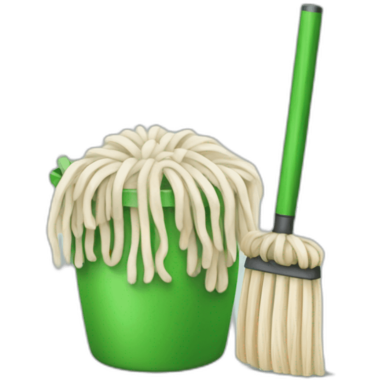 mop around green checkbox emoji