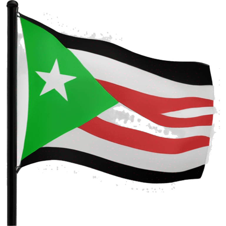 I specifically want a flag that has a green line first. Than a white line with three red stars. Than a black line (only one) emoji