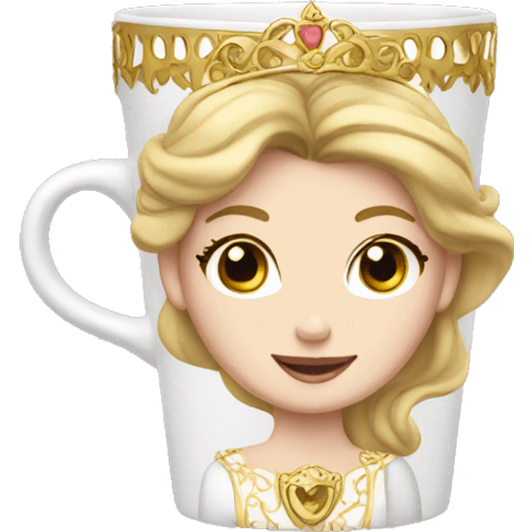 Princess Coffee Cup with gold Details emoji