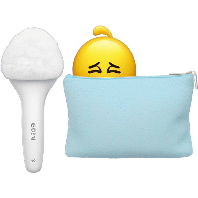 massager with fluffy cosmetic bag emoji