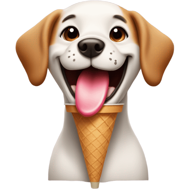 Dog eating ice cream emoji