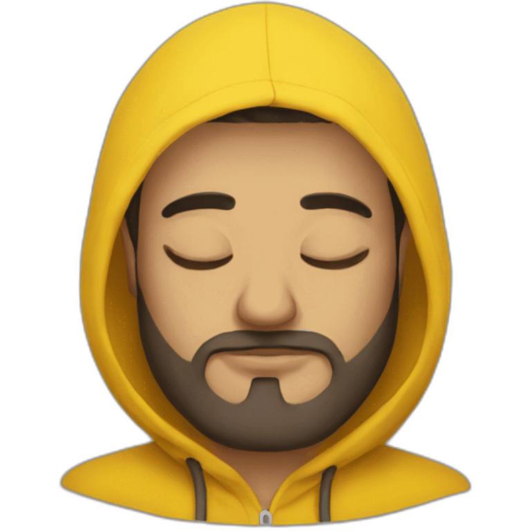 Armenian men  with yellow hoodie sleeping emoji