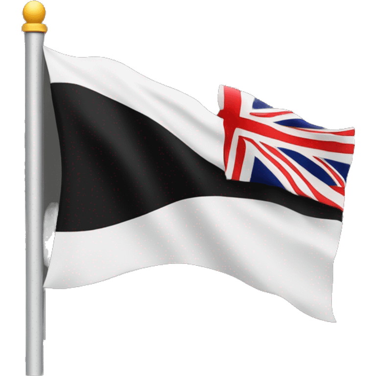 Flag emoji of, Flag for White color on top, middle on black color, below on black color  emoji