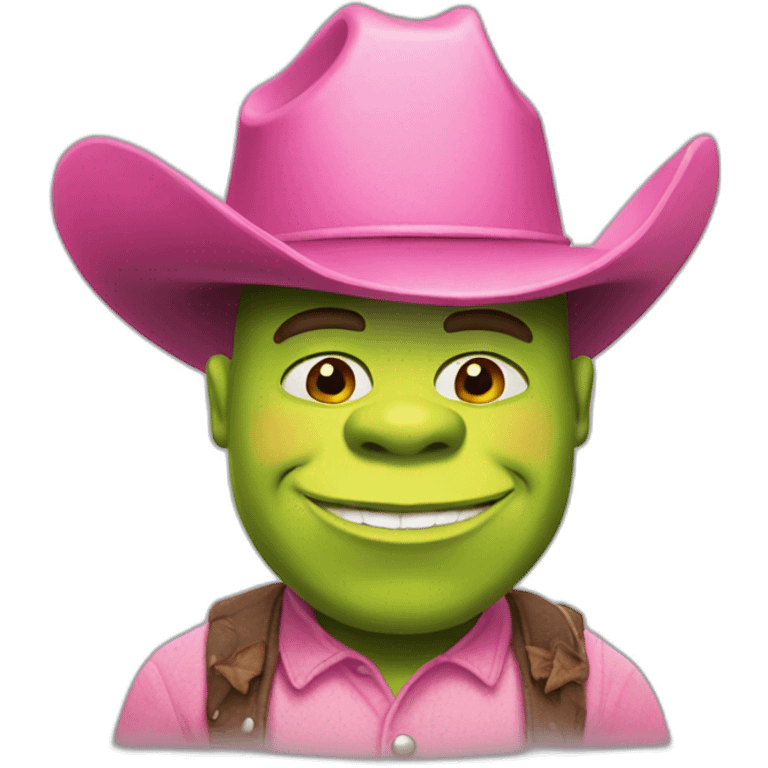 Shrek with pink cowboy hat emoji