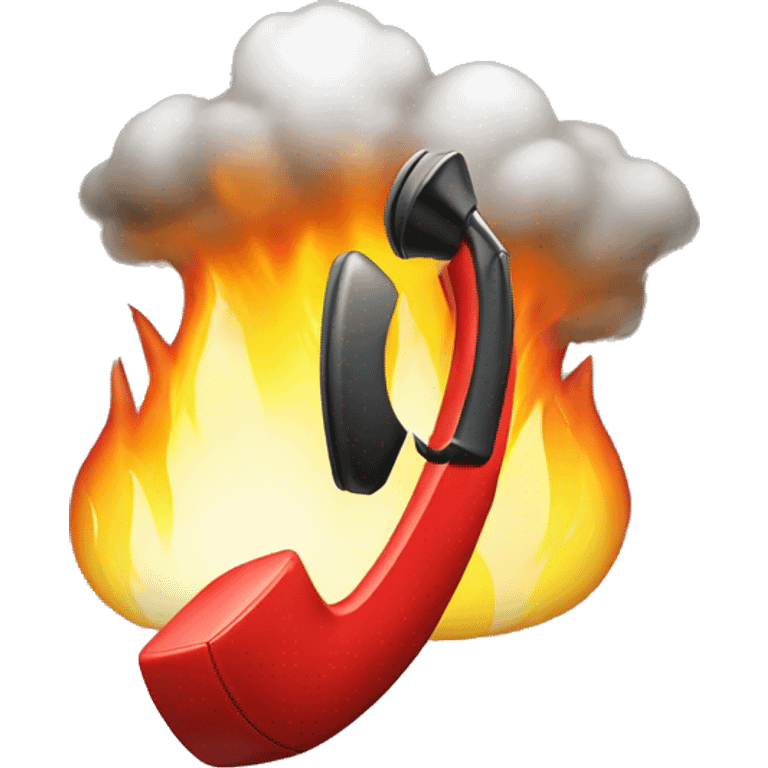 Telefono che va al fuoco emoji