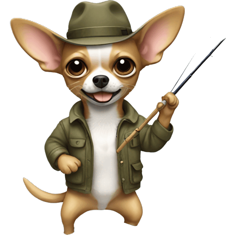 Chihuahua fishing emoji