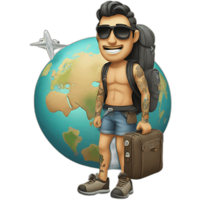 Travel tattoo man  emoji