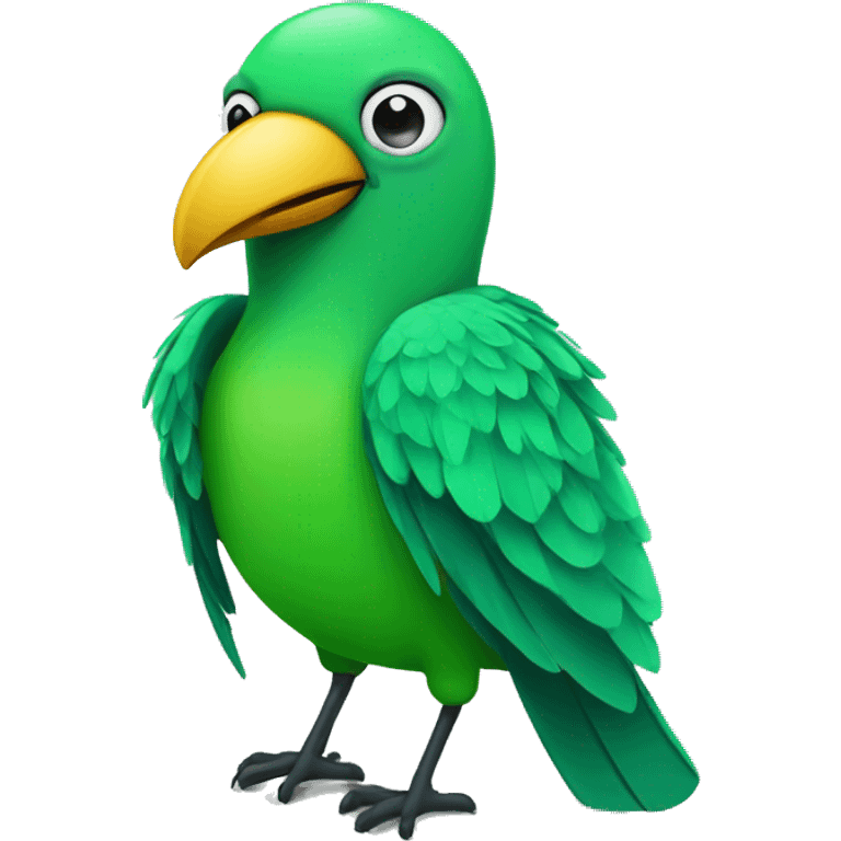 Green tropical bird with surgical scrubs on emoji