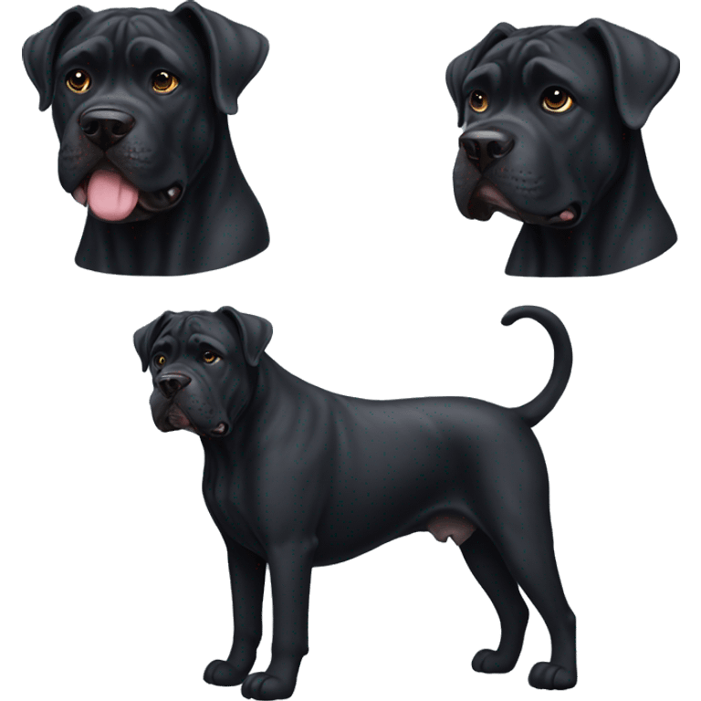 Cane corso black dog  emoji