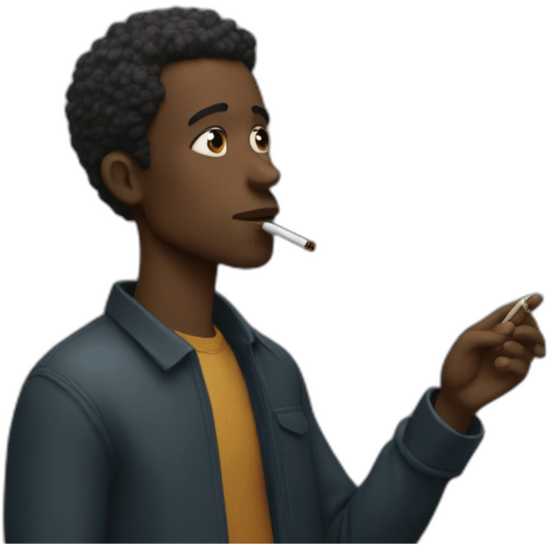 black man smoking emoji