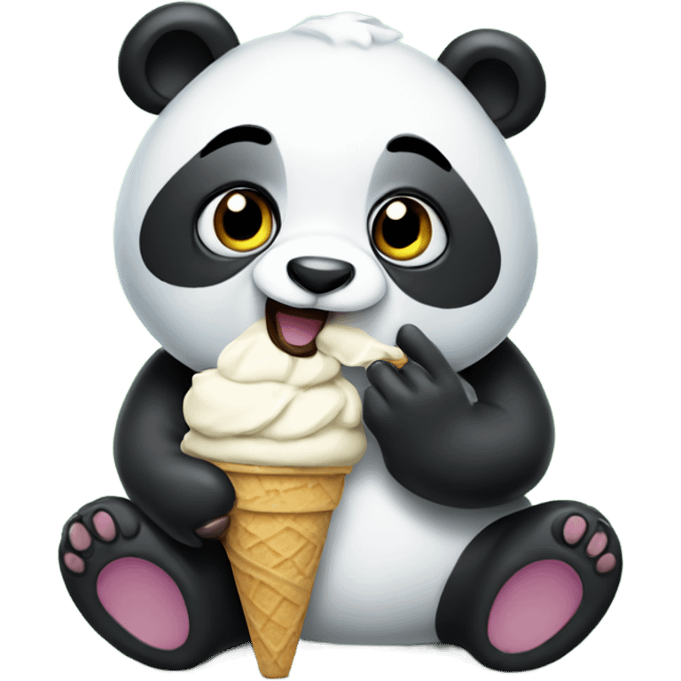 Panda eating ice cream emoji