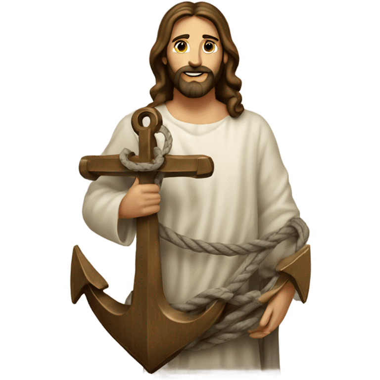 jesus holding an anchor emoji