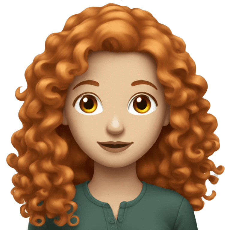 Beautiful pale redhead women with long curly hair  emoji