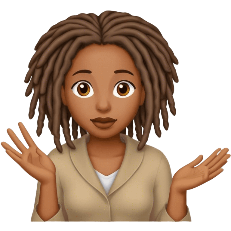 Black woman with locs asking questions  emoji