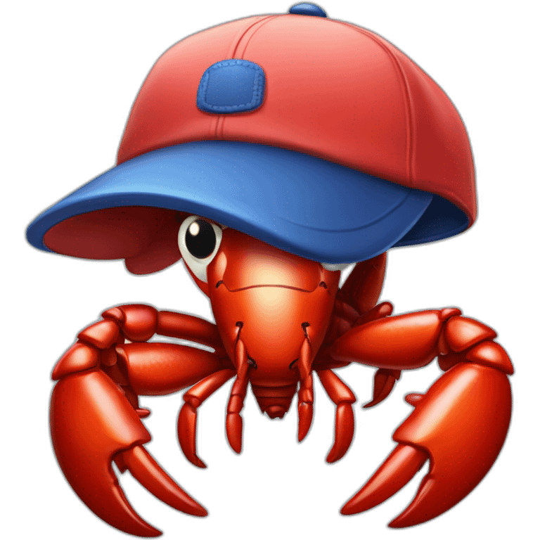 Anthopomorphic Lobster with Baseball cap emoji