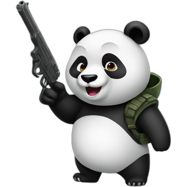 panda with a gun emoji