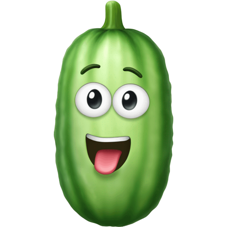 Big cucumber with tongue sticking out  emoji