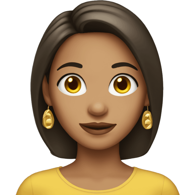 Brunette girl with golden earrings  emoji