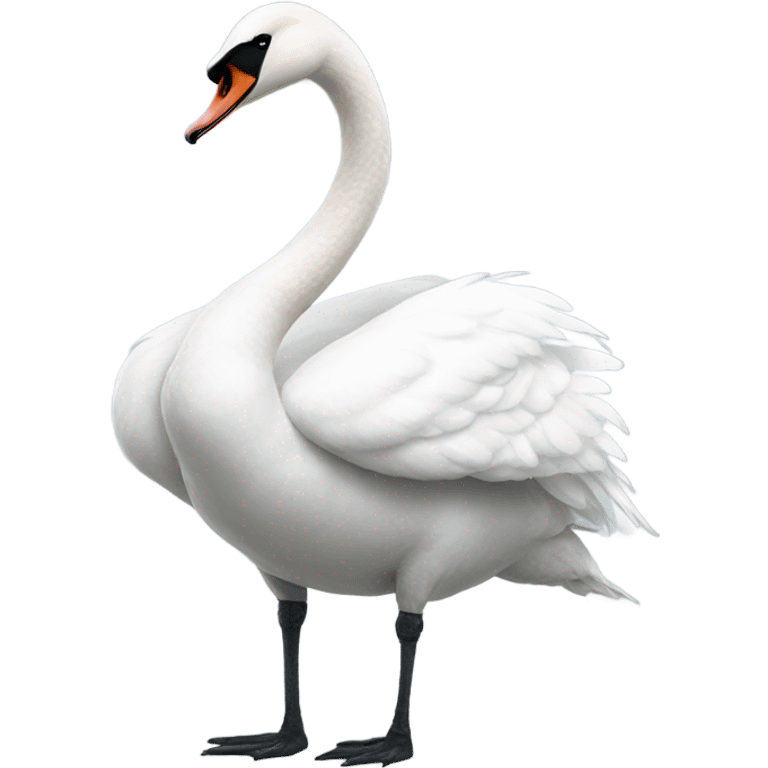 Realistic swan - standing emoji