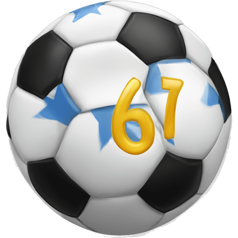 soccer ball and number 70 congratulations emoji