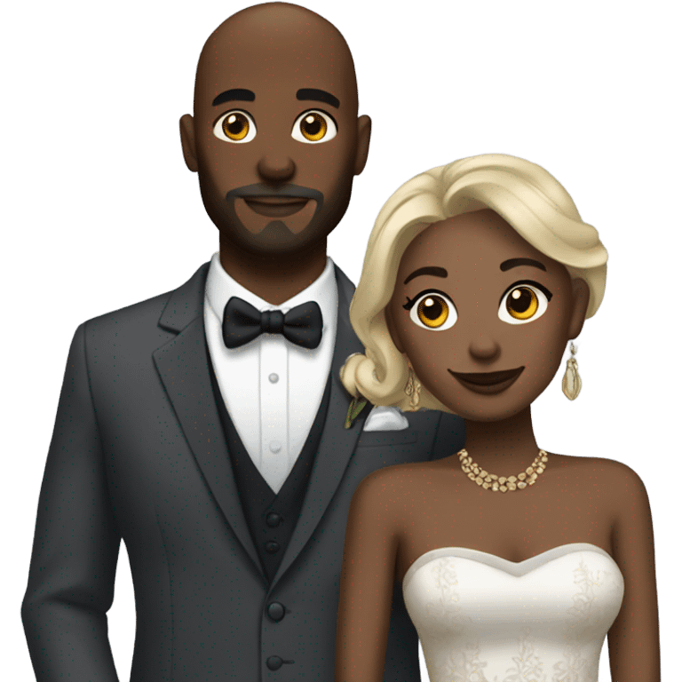 formal couple with accessories with tattoos emoji