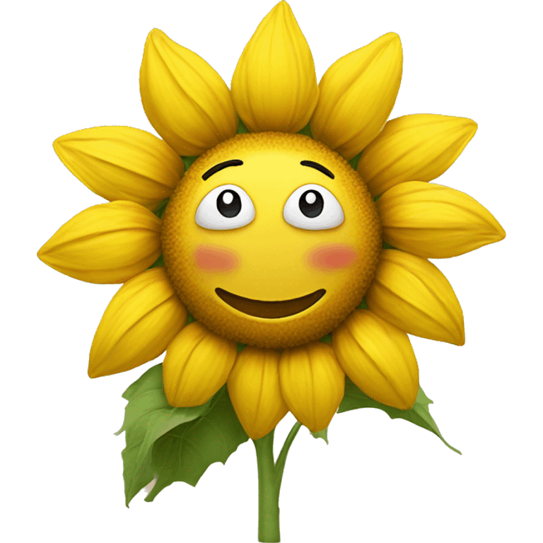 Sunflower with a smiley face emoji