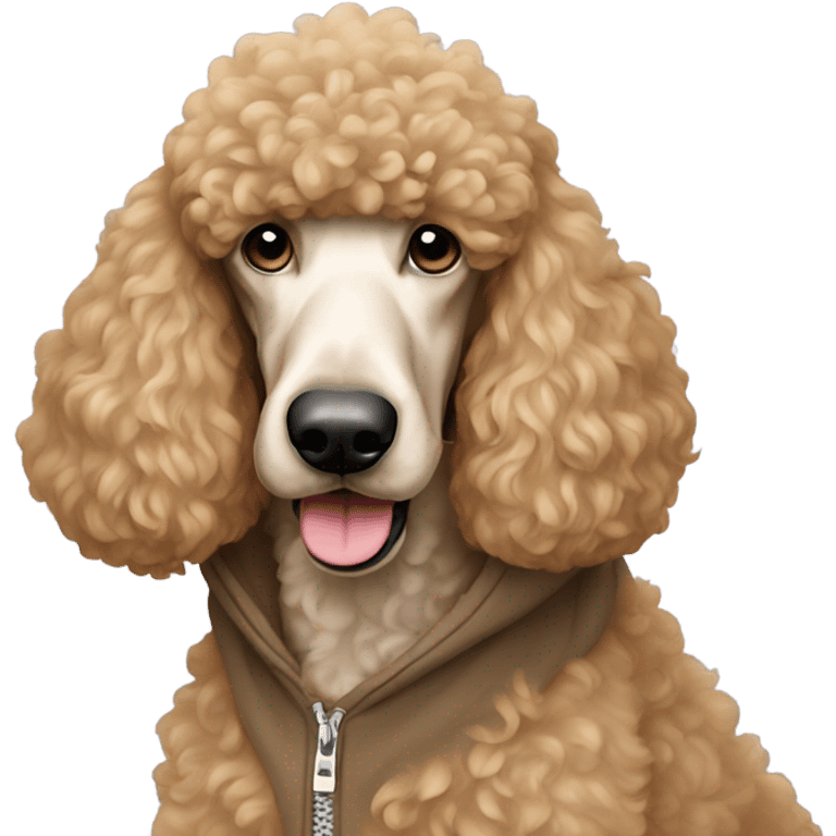 Standard poodle wearing hoodie  emoji