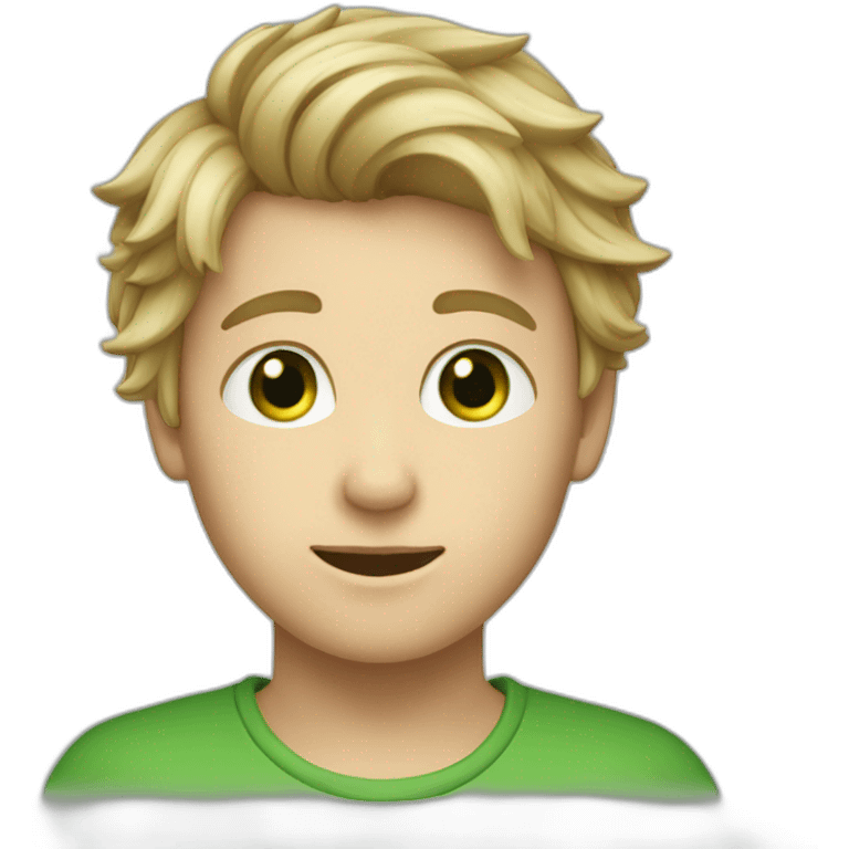 dark-blond tousled-forward-hairs green-eyed boy emoji