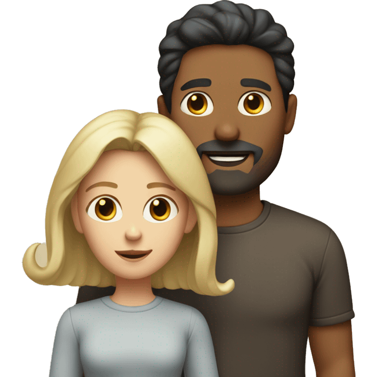 dark hair father and blond mother and two children emoji