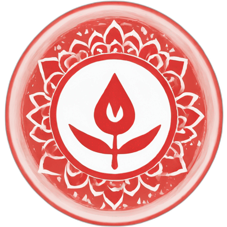 Spiritual hindu symbol (svastika) in a white circle in a red flag emoji