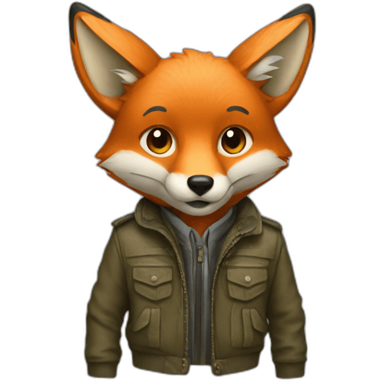 fox wearing jacket emoji