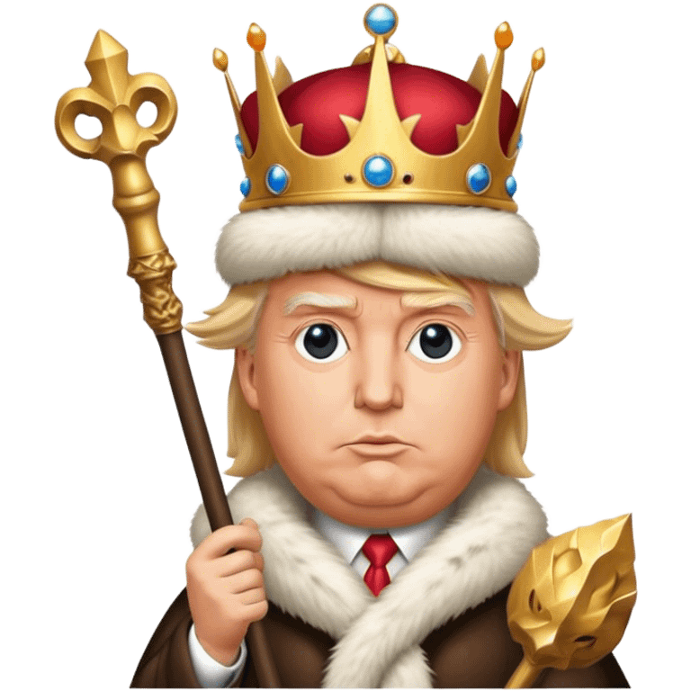 Donald Trump is a king in a fur hat, holding a staff
hyper realistic emoji