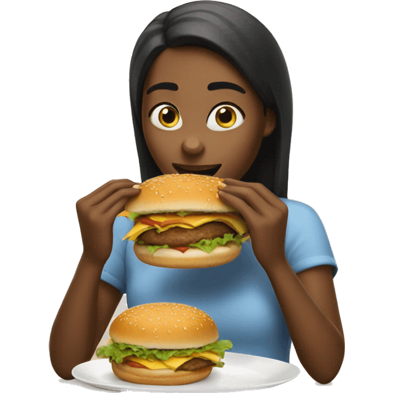 Girl eating Burger  emoji