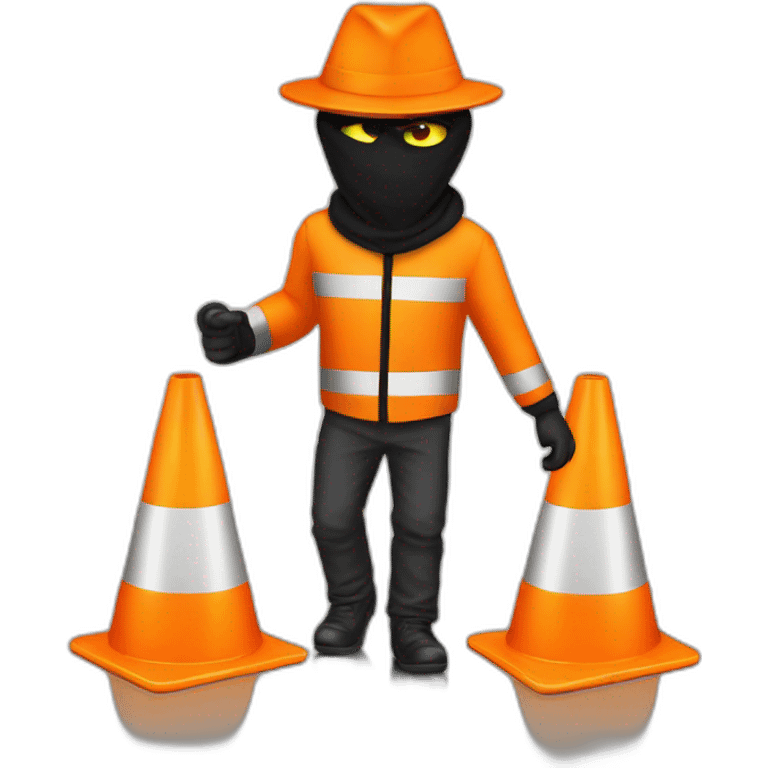 Traffic cone robber emoji