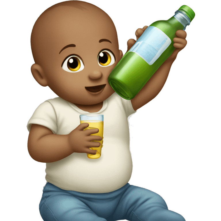 A baby drinking a bottle emoji