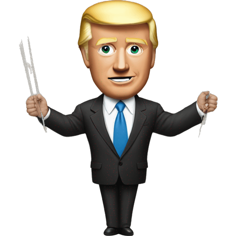 Elon hold Strings  Marionette Trump emoji